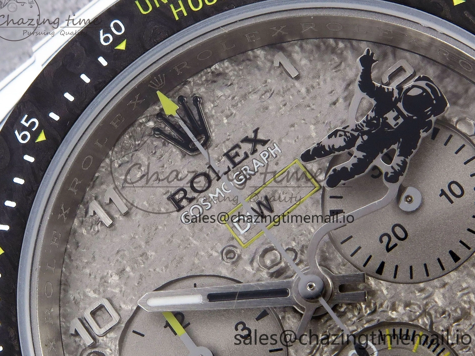 Clone Gray Gray Dial Space DIW Daytona Nylon Mission Textured Strap A4130 on 0228